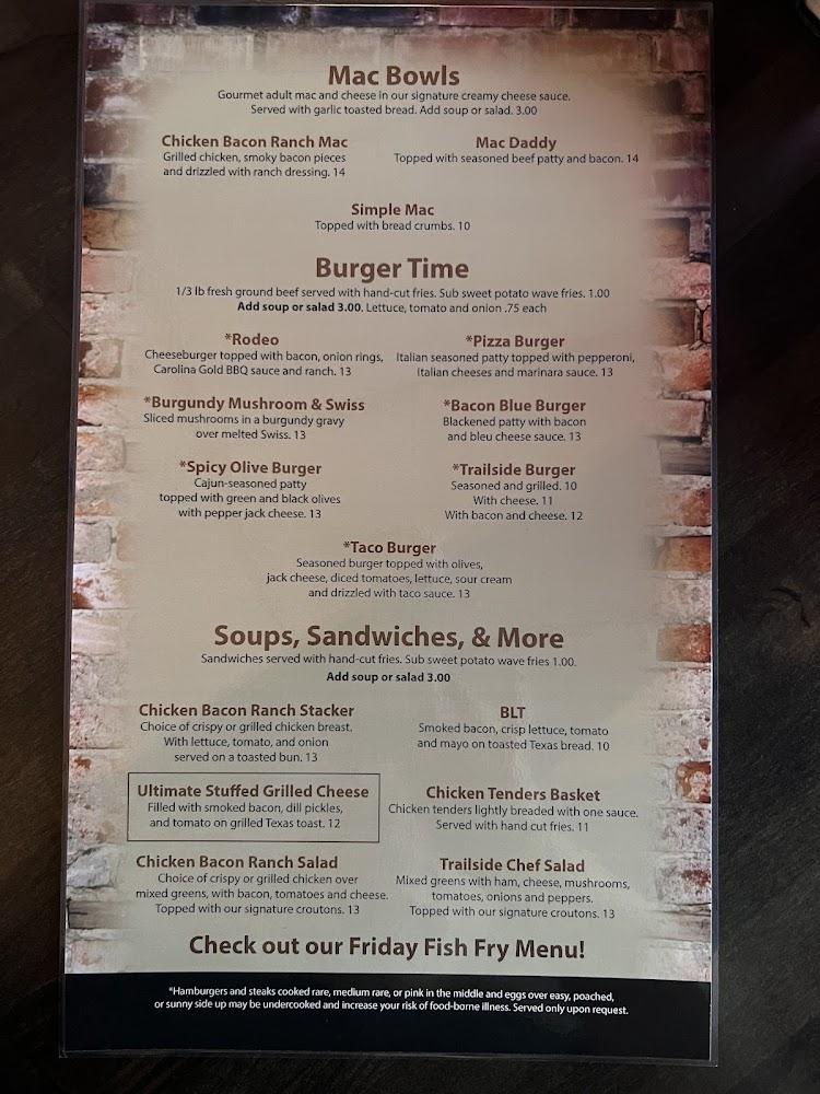 Schneider's Trailside Pub and Grill Menu image 3